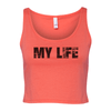 My Life Black Brick Logo Women's Cropped Tank - My Life Fitness