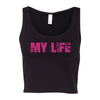 My Life Pink Brick Logo Women's Cropped Tank - My Life Fitness