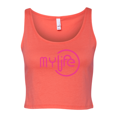 My Life Pink Logo Women's Cropped Tank - My Life Fitness
