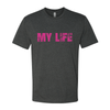 My Life Pink Brick Logo Unisex Crew Tee - My Life Fitness