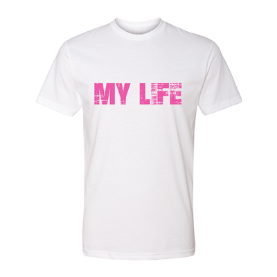 My Life Pink Brick Logo Unisex Crew Tee - My Life Fitness