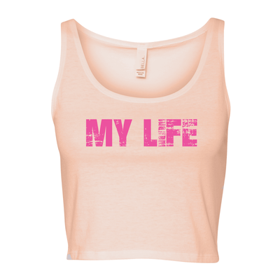 My Life Pink Brick Logo Women's Cropped Tank