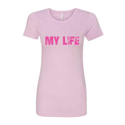 My Life Pink Brick Logo Women's Crew Tee